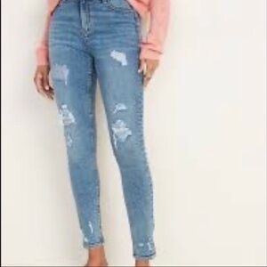 Old Navy distressed rockstar super skinny high rise jeans size 4